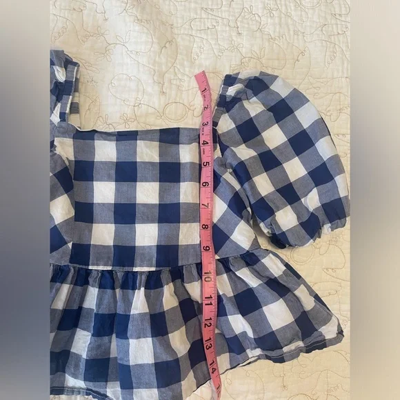 Girls Size 6 Janie & Jack Blue and White 100% Cotton Top - Picture 5 of 6